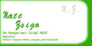 mate zsigo business card